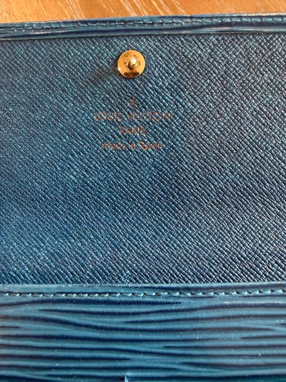 Louis Vuitton Blue Epi Sarah Leather Long Wallet